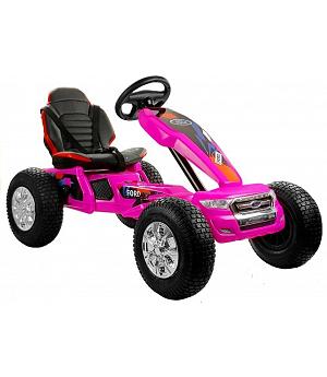 Kart de Pedales Eléctrico Infantil Ford Ranger Go-Kart DK-G01, Hasta 8 Años, Color Rosa-pink - LE4091